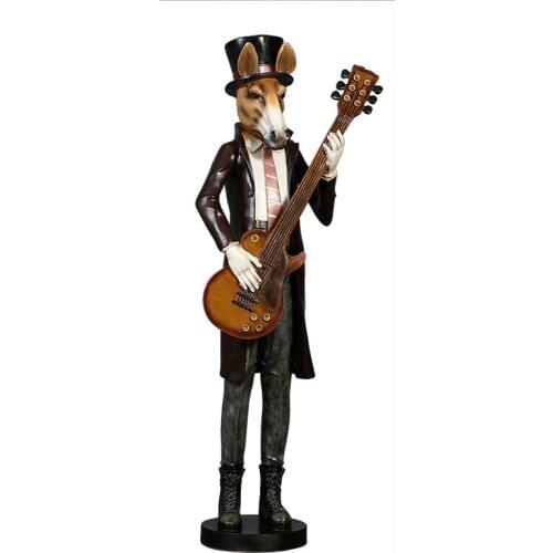 American Animal Sculpture Dog Statue Ornament Resin Figurines Welcome Hotel Bar Restaurant Aisle Porch Large Landing Decoration