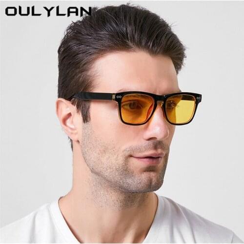 Oulylan Rectangle Sunglasses Men Women Vintage Trendy Ladies Sun Glasses Brand Designer Colored Sunglasses Outdoor UV400 Fashion