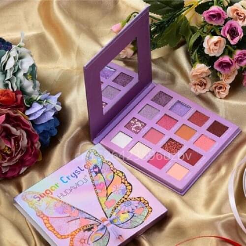 New HUDAMOJI butterfly 16 Color Eyeshadow, pearl, dumb, light and big color beginners