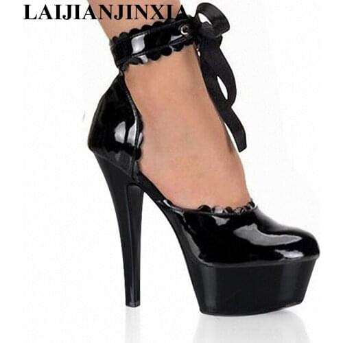 LAIJIANJINXIA NEW 15CM Sexy Super High Heel Patent Leather Shoes, Performance Star / Model Shoes, Wedding Shoes,Dance Shoes