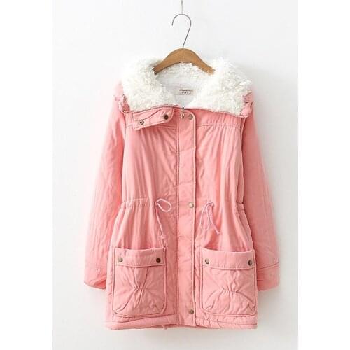 Women parkas 2021 warm fur casual women jackets fashion long casual pocket winter coats female jacket plus size hot sale