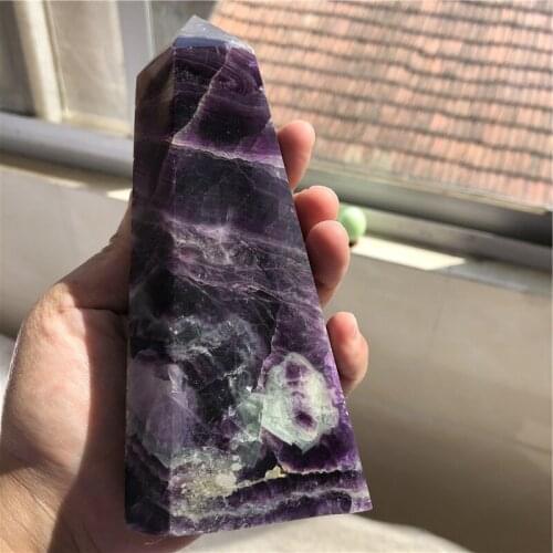 0.85kg Wholesale Natural purple fluorite Quartz Points Healing gemstone Wands tower For Decoration