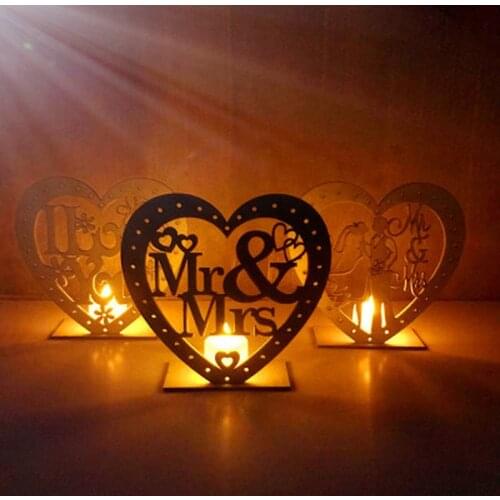 1PC Wooden Wedding Ornaments LED Light Bridal Mr&Mrs Wedding Decoration Table Wedding Party Decoration Favor Supplies