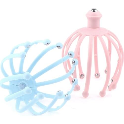 1PC Head Massager Octopus Scalp Stress Relax Spa Healing Alloy Health Care Tools