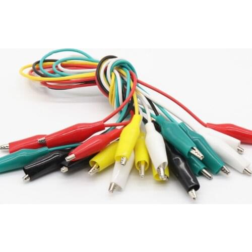10pcs Line length 45cm Crocodile clip number 28mm Double-ended Crocodile Clips Cable Alligator Clips Wire Testing Wire Clip