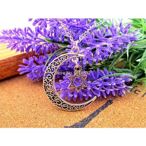 12pcs/lot Women Fashion Harajuku necklace, Crescent Moon necklace with sun charm, moon and star necklace, sun and moon necklace