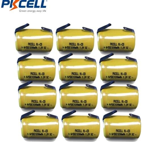 15PCS 4/5SC 1.2V NICD battery sub c 1200mAh Rechargeable Batteries with Tab - Power tools subc screwdriver electric drill