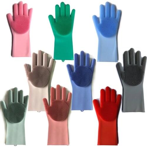 2pcs Silicone Cleaning Gloves Multifunction Magic Silicone Dish Washing Gloves For Kitchen Household Silicone Washing