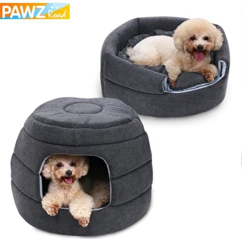 2 In 1 Pet Dog Beds Warm Pet House Luxury Dog Kennel Removable Sofa Cozy Puppy Cushion Cat House Collapsible Durable Dog Cat Mat
