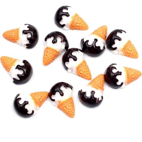 20Pcs Coffee Ice Cream Resin Decoration Crafts Kawaii Bead Flatback Cabochon Scrapbook DIY Accessories Buttons