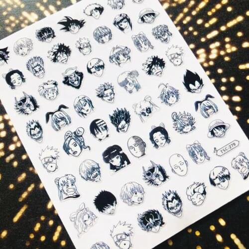 TSC-279 Newest design cartoon girl colorful film designs 3d nail art sticker nail decal accessories