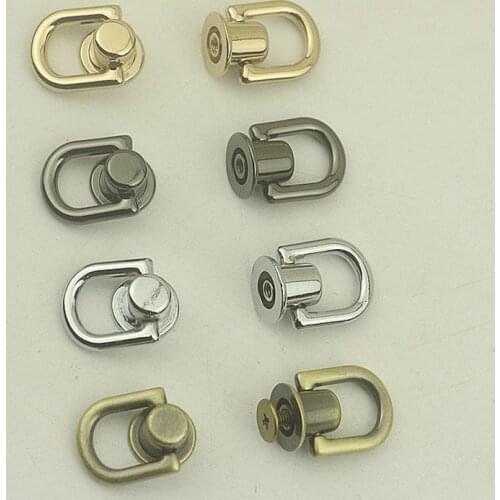 6PCS Metal D-ring Bag Side Anchor Gusset Hanger Clamps Bag Edge Screw Link Hardware Accessories For Purse Decor