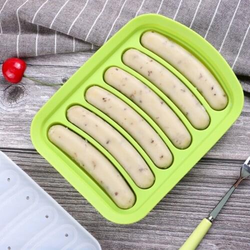 6 in 1 Sausage Maker Silicone Mold DIY Hot Dog Handmade Ham Sausage Mould Kitchen Making and Refrigerated Hot Dog Tools Kitchen