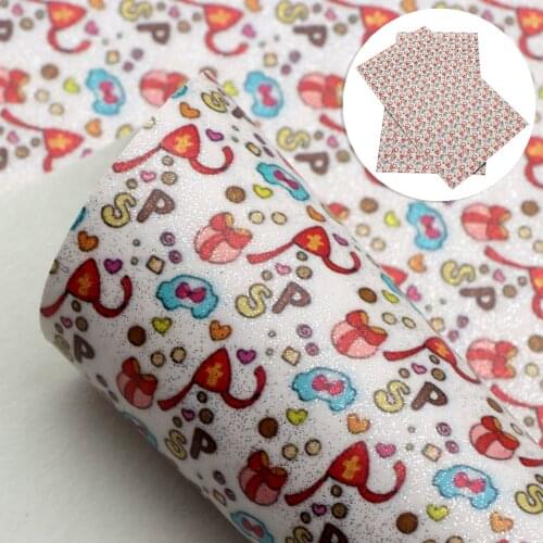 David accessories 20*33cm Back to School Transparent Glitter Synthetic Leather For Hair Bow DIY Projects Handbag Shoes,1Yc9364