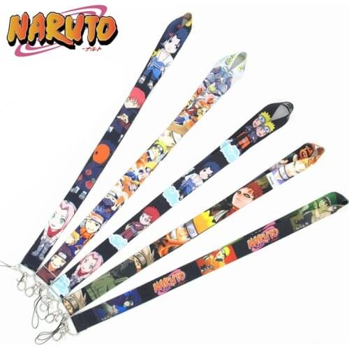 Anime Naruto Keychain Lanyard ID Badge Holder Cosplay Accessories Sasuke Kakashi
