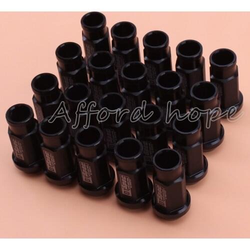 Free Shipping Universal Fit Hight Quality Car Styling 20pcs D1 Spec JDM Racing Wheel Lug Nuts M12X1.5/1.25 for Ford Toyota Black
