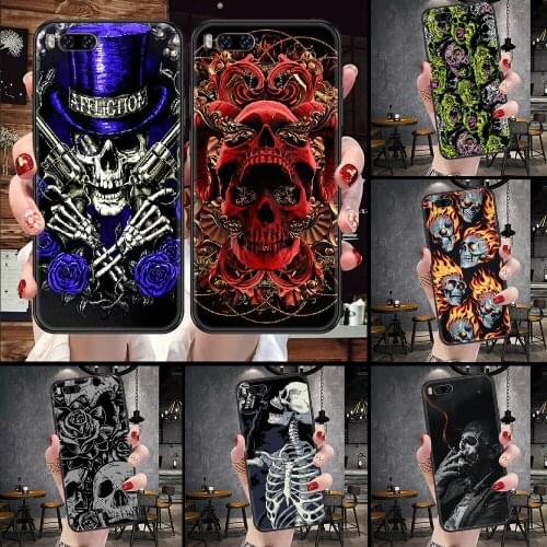Skeleton Hand Skull Rose Phone Case For Xiaomi Mi Note 8 9 10 11 9T 10T A3 Lite Pro Ultra black art Etui fashion cell cover
