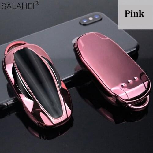 Soft TPU Car Key Case keychain keyring Cover For Tesla Model 3 Model S Car Covers Styling Accessories