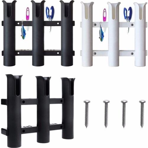 Marine Boat Yacht Kayak Fishing 3 Link Rod Holder Pole Side Mount Rod Holder Fishing Bracket Rack Tool Black/White