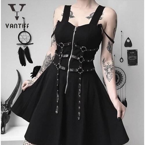 Palace Clothing Women Clothes New Dark Wind Sexy Waist Strap Dress Loose Casual Backless Ins Black Joker Skirt for Girls