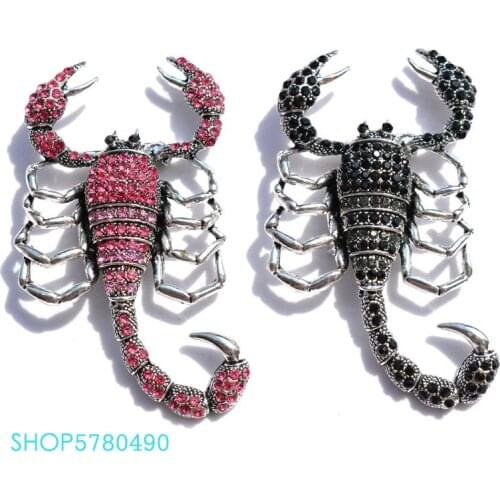 Hyperbolic Scorpion Brooch for Ladies Coat Accessories Anti Silver Color Rhinestone Brooch Breast Pin Garments Fashion Jewelry