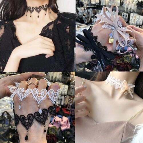 Korea Popular New Fresh Style Lace Choker Chain With Cotton Cloth Comfortable Girls Necklaces
