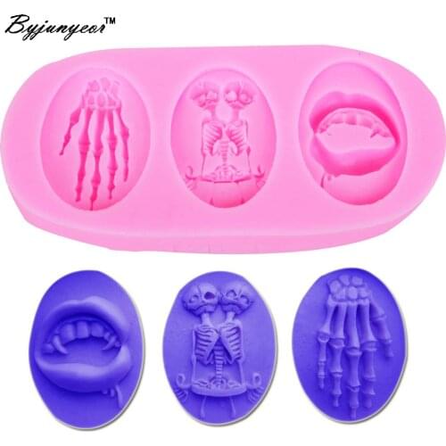 M398 Skeleton and Hands Skulls Hands Silicone Mold Ice Tool Sugar, Chocolate Soap Candy Fondant Cake Decorating Epoxy UV Resin