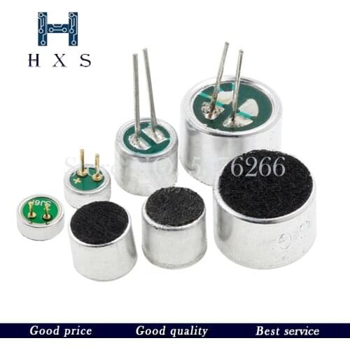 10pcs 4.5*2.2mm 6*2.2mm 6*5mm 9*7mm electret microphone condenser Pickup microphone 52DB 56DB with 2pin