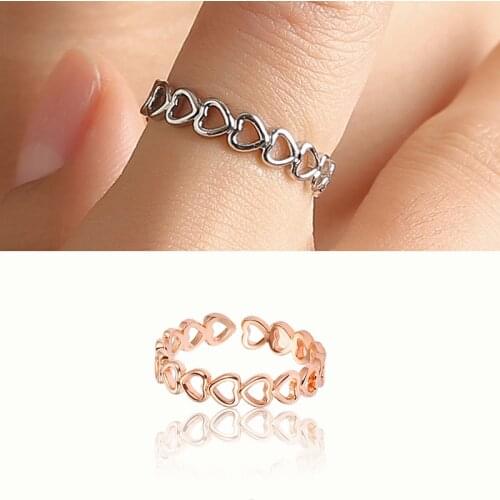 Fashion Hollowed-out Heart Shape Open Ring For Women Adjustable Creative Ring Elegant Womens Wedding Jewelry Valentines Gift