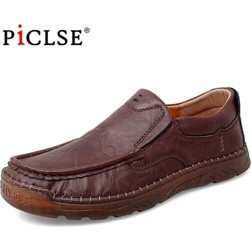 Large Size 47 Genuine Leather Men Shoes Business Casual Leather Shoes Men Loafer Handmade Slip-On Men Flat Shoe Zapatos Hombre