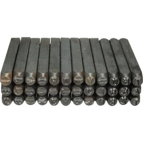 36pcs/set 4mm New Stamps Letters Alphabet Numbers Punch Set Wood Leather Steel Punch Tool Leather Craft Stamp