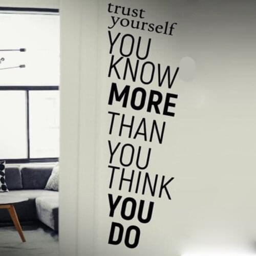 Trust Yourself Lettering Fashion Pattern Removable Wall Stickers for Background Wall Decals Living Room Art Decor Sticker YY120