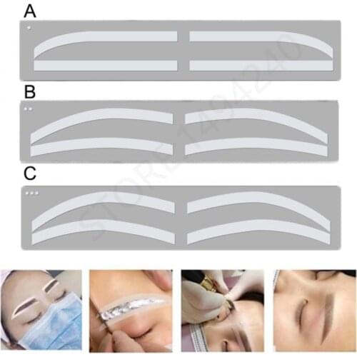 6 Pair Disposable Eyebrow Tattoo Shaping Auxiliary Sticker Templates Eyebrow Stencil Semi Permanent makeup tool