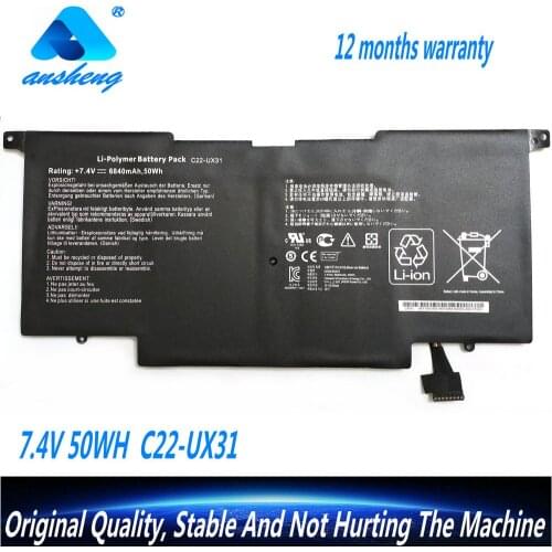 Genuine 7.4V 50Wh C22-UX31 C23-UX31 Laptop Battery For Asus Zenbook UX31 UX31A UX31E UX31E-DH72 UX31 UX31A/E Ultrabook Series