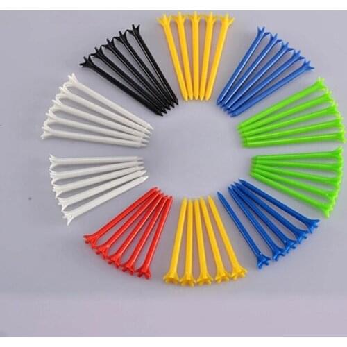 Plastic Golf Tees Professional Golf Accessories Tee System Length 68mm Plastic Pro Random Color 10 PCS Multicolor Wholesale