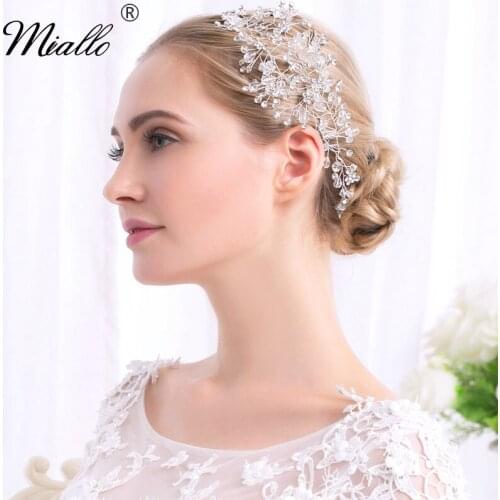 Miallo Bridal Wedding Hair Accessories Handmade Crystal Headbands for Women Hair Jewelry Party Bride Headpiece Bridesmaid Gift