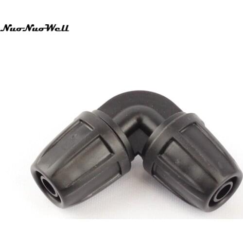 6pcs NuoNuoWell 8/11mm Garden Hose Equal Elbow Thread Lock 90 Degree Hose Quick Connector Plant Micro irrigation System Fittings