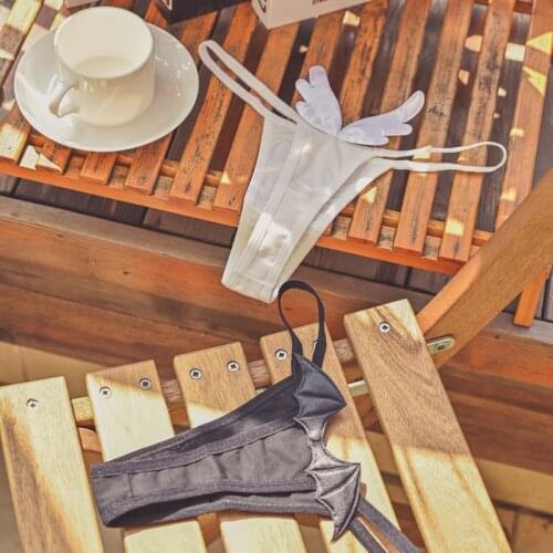 Wing Decoration Simple Sexy String Cotton Womens Underwear Low waist Soft Seamless Panties Female Breathable Briefs Lingerie