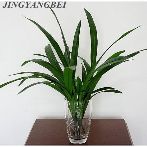 High Quality 6 Forks Cymbidium Leaf Orchid Plants Green Artificial Flowers For Home Decoration Wedding Docor DIY Bonsai