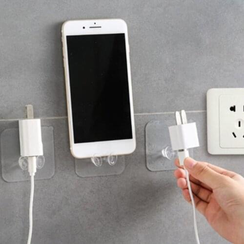 10Pcs/set Multi-Function Door Wall Hangers Strong Adhesive Towel Handbag HooksHooks Transparent Kitchen Bathroom Storage Hook