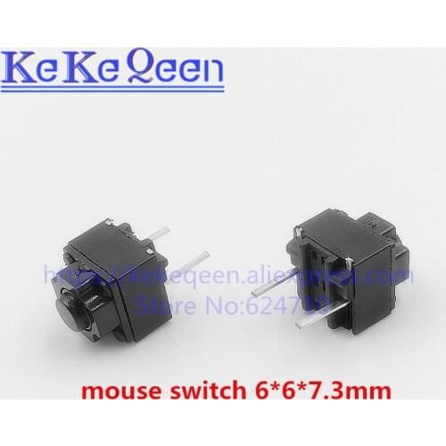 10Pcs/Lot 6x6x7.3MM Waterproof Momentary Tact Switch Micro Switch mouse switch 6*6*7.3mm keys buttons Switch Middle 2PIN DIP