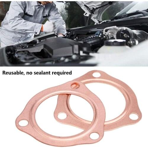 3 In Copper Header Exhaust Collector Gaskets Reusable for SBC BBC 302 350 454 383 Fits All 3inch Collector With Triangle