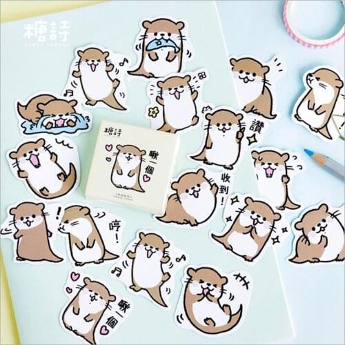 45 pcs/lot Cute Otter Decoration Cartoon Stickers Diy Diary Scrapbook Adhesive Sticker Kawaii Stationery label Stickers