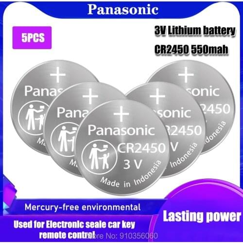 5PCS Panasonic CR2450 button batteries For Volvo For BMW remote control battery 2450 3V battery