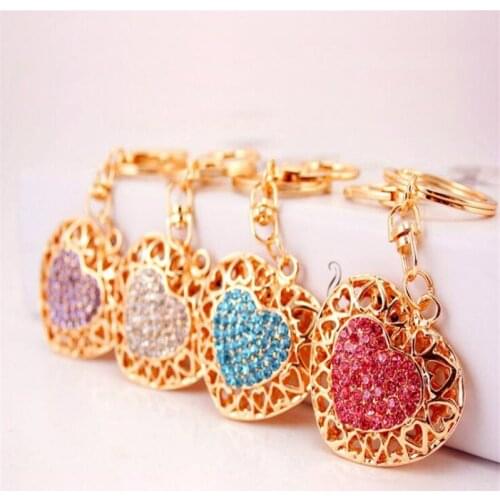 Hollow Out Love Heart Key Chains Rings Holder For Lovers Sweetheart Pendant For Car Keyrings B105