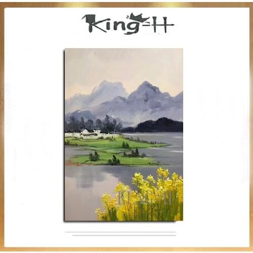 Large-scale hand-painted original manuscript quality knife landscape oil painting canvas wall art for the living room decorativ