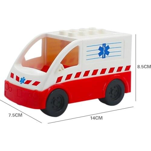 For Big Size Childs Gift Educational Toys Accessories Building Blocks Ambulance Splicing Assemble Toy Compatible Present Model
