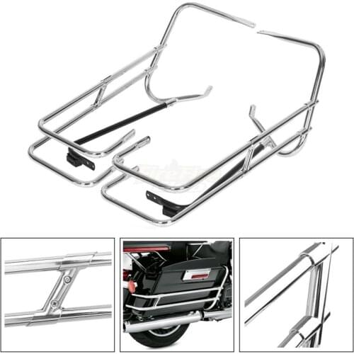 For Harley Touring Electra Glide CVO Road King Road Street Glide 1997-2008 Motorcycle Twin Rail Saddlebag Guard Mounts Bracket