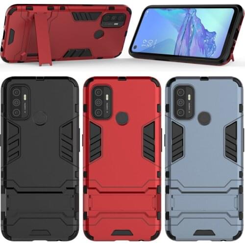 For OPPO A53 A32 A52 A72 A92 A92S Reno 4 SE Stand Case Rugger Armor Hard Case For OPPO Realme C11 C15