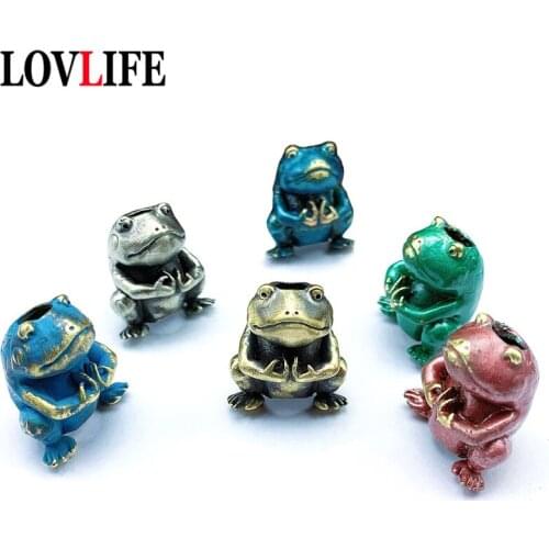 EDC Army Fan Supplies Brass Knife Beads Ancient Egyptian Frog Middle East Umbrella Cord Lanyard Paracord Mens Car Key Pendants